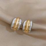 Minimalist Silver Flower Ball Earrings Statement Jewelry