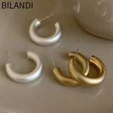 Bilandi 925 Silver Matte Earrings Hot Small Hoops Women