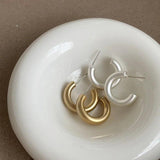 Bilandi 925 Silver Matte Earrings Hot Small Hoops Women