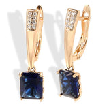 Square Zircon Pendant Earrings 585 Vintage Jewelry