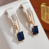 Square Zircon Pendant Earrings 585 Vintage Jewelry