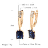 Square Zircon Pendant Earrings 585 Vintage Jewelry