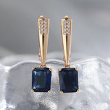 Square Zircon Pendant Earrings 585 Vintage Jewelry
