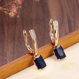 Square Zircon Pendant Earrings 585 Vintage Jewelry