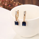 Square Zircon Pendant Earrings 585 Vintage Jewelry