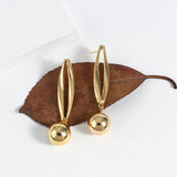 Metallic Ball Pendant Drop Earrings Silver Gift for Women