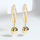 Metallic Ball Pendant Drop Earrings Silver Gift for Women
