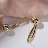 Metallic Ball Pendant Drop Earrings Silver Gift for Women