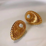 Bilandi Jewelry 925 Silver Stud Earrings with Simulated Pearl