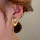Bilandi Jewelry 925 Silver Stud Earrings with Simulated Pearl