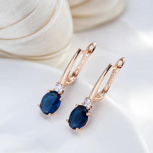 Dark Zircon Pendant Earrings 585 Party Daily Jewelry Dangle Accessories