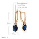 Dark Zircon Pendant Earrings 585 Party Daily Jewelry Dangle Accessories
