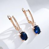 Dark Zircon Pendant Earrings 585 Party Daily Jewelry Dangle Accessories