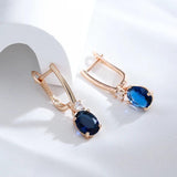 Dark Zircon Pendant Earrings 585 Party Daily Jewelry Dangle Accessories