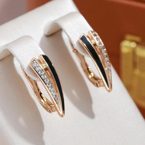 Zircon Gothic Clip Earrings 585 Rose Jewelry