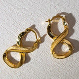 Smooth Earrings for Women 18K Plating Large Number Eight Hoop