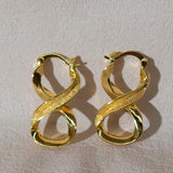 Smooth Earrings for Women 18K Plating Large Number Eight Hoop