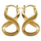 Smooth Earrings for Women 18K Plating Large Number Eight Hoop