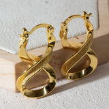 Smooth Earrings for Women 18K Plating Large Number Eight Hoop