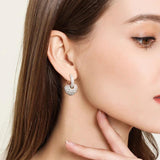 14K Plated Copper Zircon Love Pendant Earrings Women's Party Accessories