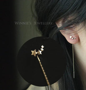 925 Silver Tassel Stud Earrings for Women