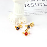 12 Pairs Evil Eye Stainless Steel Stud Earrings Red Cat Eyes Ear Jewelry Set