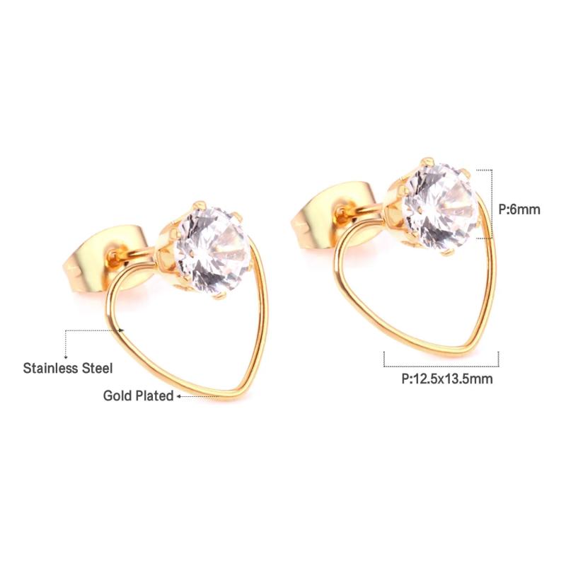 12Pairs Heart CZ Star Silver Earring Sets
