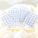 12Pairs Heart CZ Star Silver Earring Sets