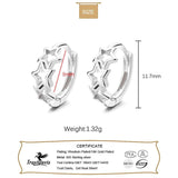 TrustDavis 925 Silver Sweet 18K Star Hoop Earrings For Women DG0118