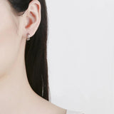 TrustDavis 925 Silver Sweet 18K Star Hoop Earrings For Women DG0118
