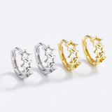 TrustDavis 925 Silver Sweet 18K Star Hoop Earrings For Women DG0118