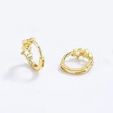 TrustDavis 925 Silver Sweet 18K Star Hoop Earrings For Women DG0118