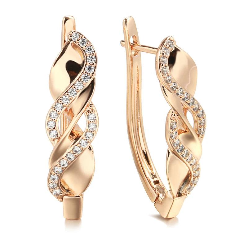 Zircon Crossing Pendant Earrings, Wedding Jewelry