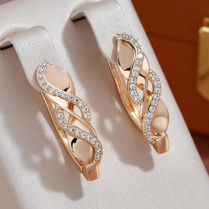 Zircon Crossing Pendant Earrings, Wedding Jewelry