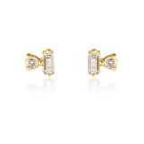 925 Sterling Silver Geometric Zircon Stud Earrings