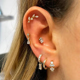 925 Silver Diamond Hoop Earring 18K Fine Jewelry Wedding Party