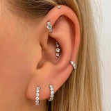 925 Silver Diamond Hoop Earring 18K Fine Jewelry Wedding Party