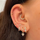 925 Silver Diamond Hoop Earring 18K Fine Jewelry Wedding Party