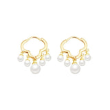 Cloud Pearl Pendant Hoop Earrings for Women