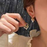 Cloud Pearl Pendant Hoop Earrings for Women