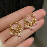 Cloud Pearl Pendant Hoop Earrings for Women