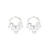 Cloud Pearl Pendant Hoop Earrings for Women