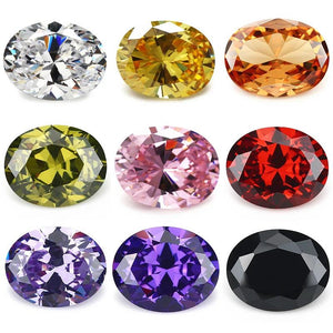 5A Loose Oval CZ Synthetic Gems 2x3~13x18mm for Jewelry
