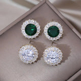 Zircon Round Earrings Women's Daily Work Accessories