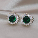 Zircon Round Earrings Women's Daily Work Accessories