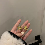 Vintage Exaggerated Earrings Y2K Style Silver Accessories