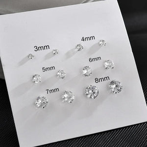 925 Silver 6 Pairs Earrings Set Charming Ladies Jewellery Accessories