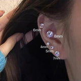 925 Silver 6 Pairs Earrings Set Charming Ladies Jewellery Accessories