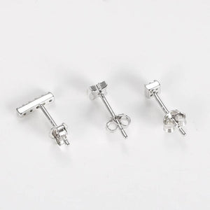 S925 Sterling Silver Stud Earring 3pcs/Set Zircon Ear Rings for Women