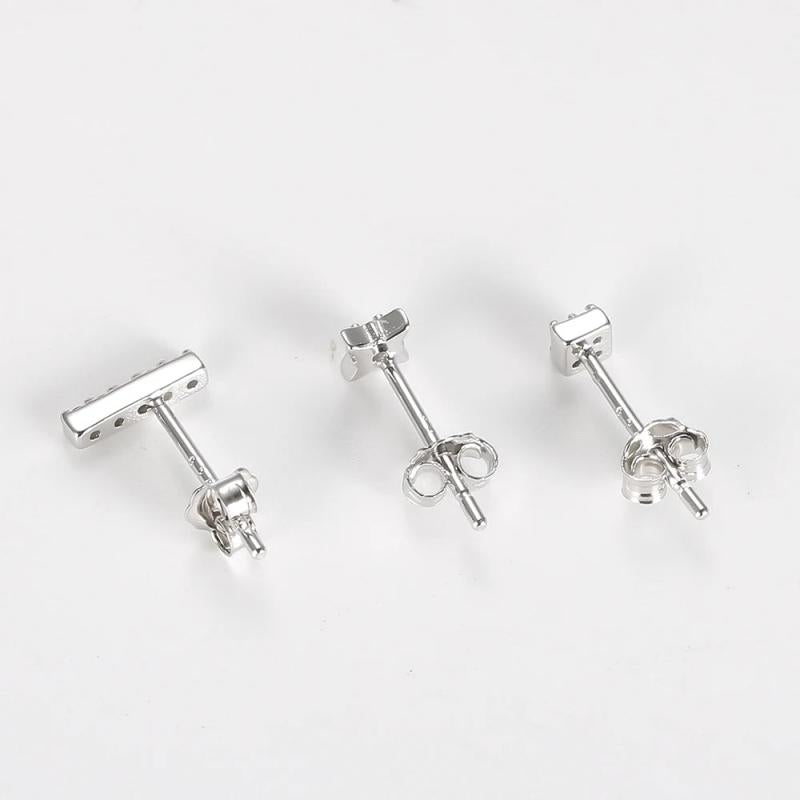 S925 Sterling Silver Stud Earring 3pcs/Set Zircon Ear Rings for Women